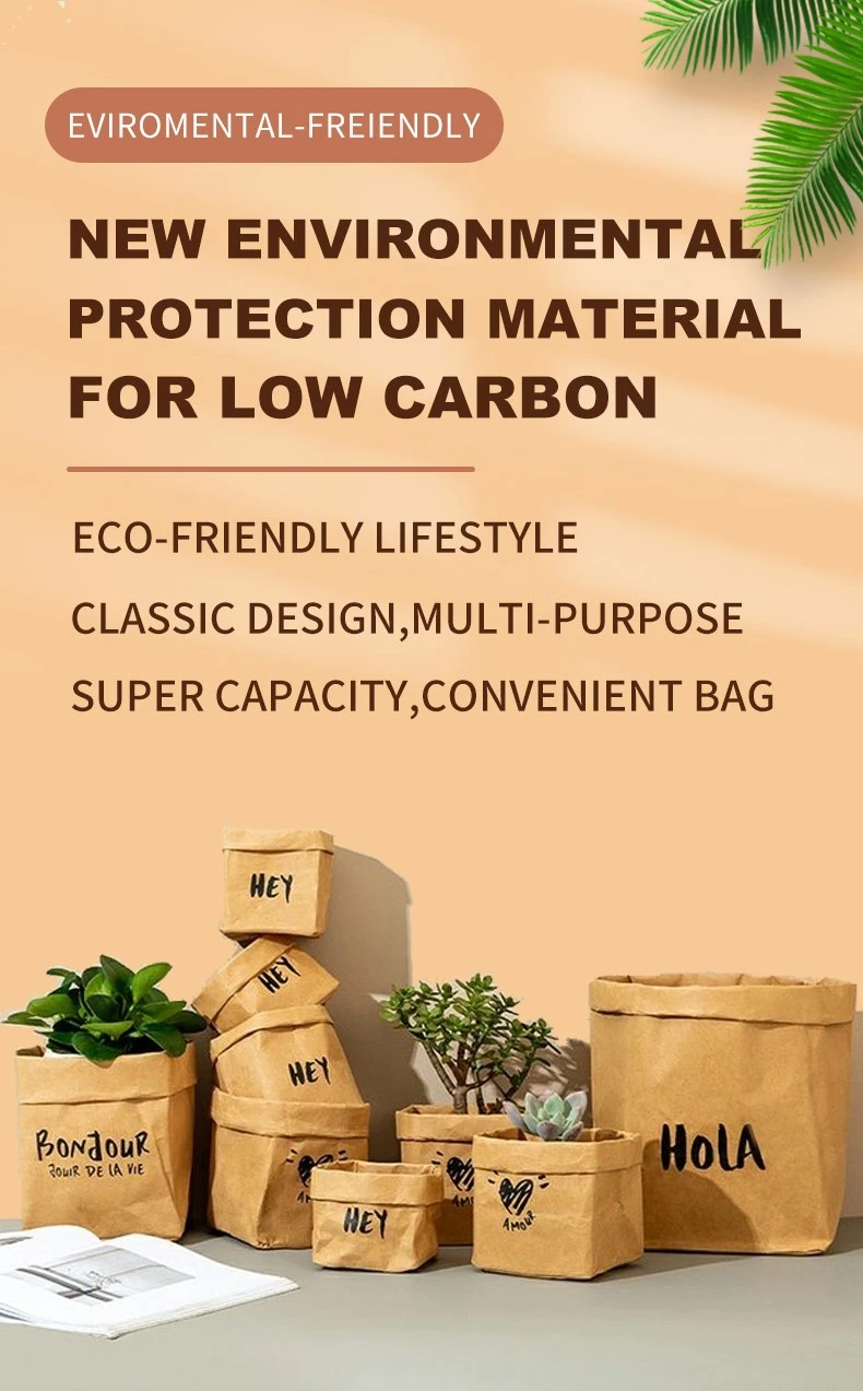 Washable Kraft Paper Storage Bag With Printing 2 Washable Kraft Paper Storage Bag With Printing 2