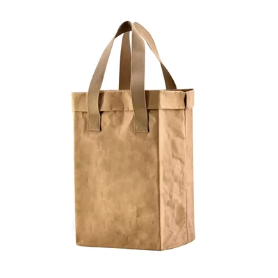 Sac à provisions en papier lavable pliant réutilisable